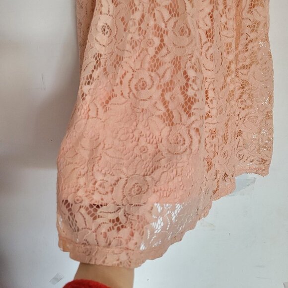 NEW Forever 21 Blush Pink Floral Lace Sleeveless Keyhole Back Dress Size Small - Picture 10 of 17